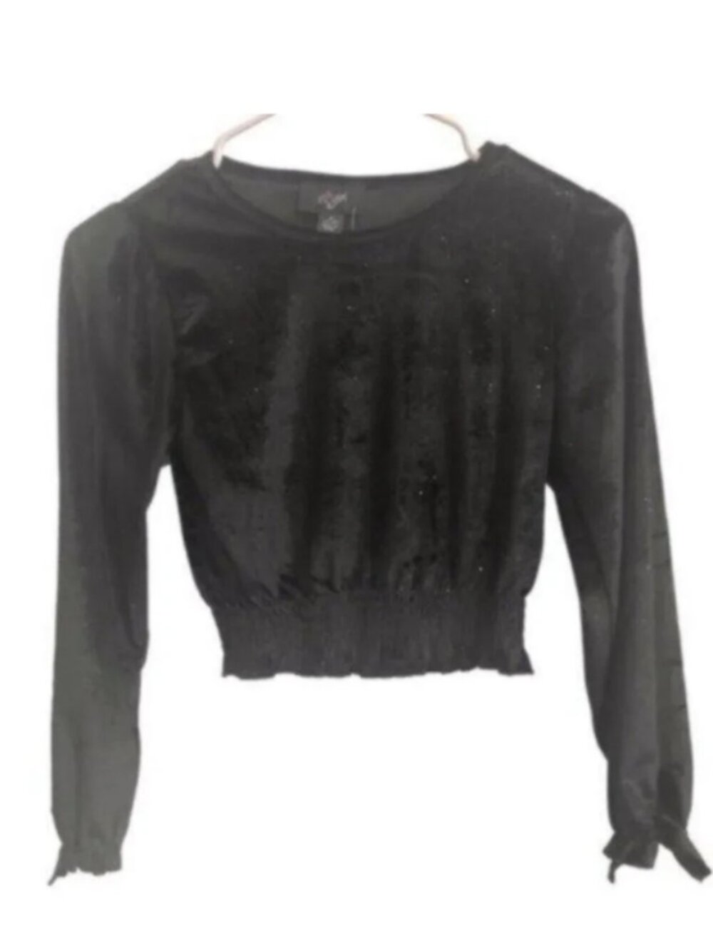 NWT I.N. Girl Girls Black Glitter Blouse Small